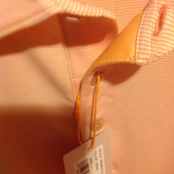 Peter Millar Men's Crown Sport Short Sleeve Orange Polo Shirt - Large - NWT - Picture 4 of 7